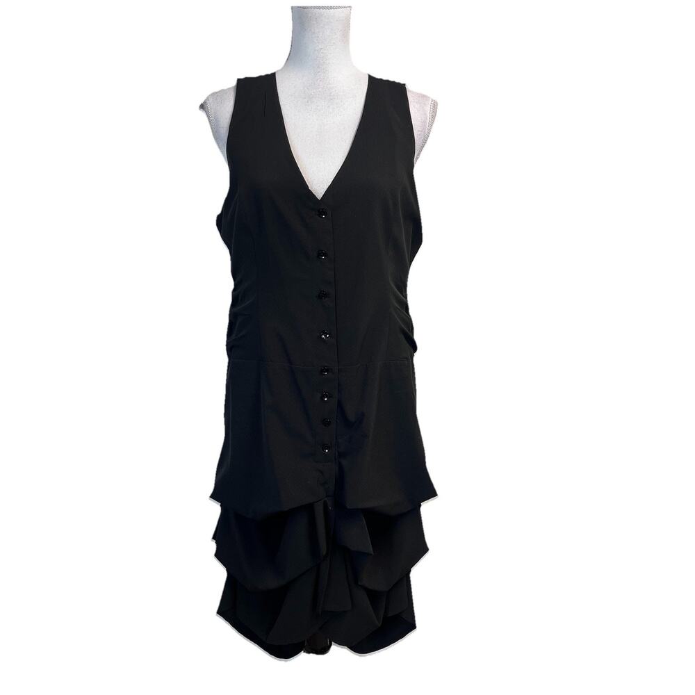 Dzhavael Couture Dress size Large Black Cocktail Wedding Prom Art To Wear Artsy